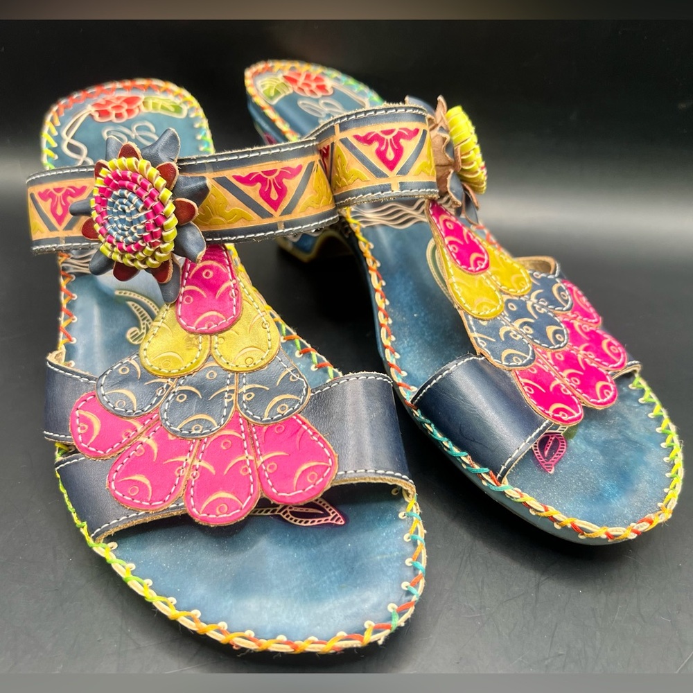 Elite by‎ Corky’s Navajo, Size:9, Colorful Embellished Women's Sandals